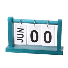 SN木質復古桌上型日曆, 1個, 03圓形藍色