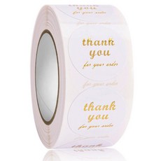 女神金色字體Thank You捲筒貼紙, 1個, 7
