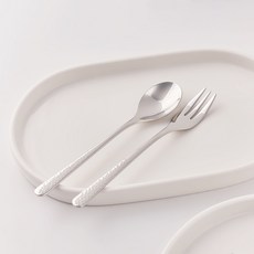 EDELKOCHEN 不鏽鋼茶匙甜點叉 TYS-KC112-4DXXX-TR 4入組, 1組, 茶匙4入+甜點叉4入