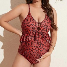 Bymi 荷葉邊美背孕婦泳裝 S-12