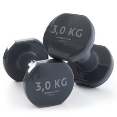 DECATHLON 迪卡儂 PVC 啞鈴 3KG 雙裝 灰色, 2個