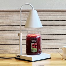 Abest 定時器高度可調蠟燭加熱器 + Yankee 蠟燭大號黑櫻桃香味套裝, 白色（暖色）