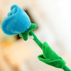 Haesol 花卉 玫瑰花 裝飾 室內裝飾 鐵絲 窗簾繩 綁帶 玩偶 玫瑰 40cm, 1個, 天藍色