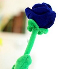 Haesol 花卉 玫瑰花 裝飾 室內裝飾 鐵絲 窗簾繩 綁帶 玩偶 玫瑰 40cm, 1個, 藍色