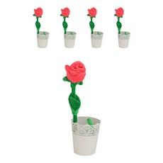 프랑온드 패브릭 장미 철사 꼬임 인형, 43cm, 로즈레드, 5개