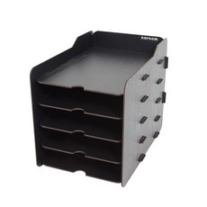 Bronze House DIY文件收納盒 TWD-011, 黑色, 5層