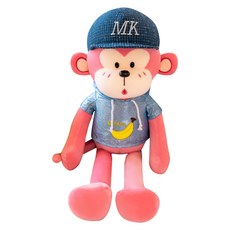 Haesol 香蕉猴 猴子麻糬 睡覺娃娃, 1個, 粉色