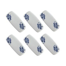 Rococo Living盛開陶瓷湯匙筷子架, 白色的, 6個