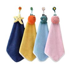 OON 廚房超細纖維抹布角色毛巾 4件套, 藍色、黃色、淺藍色、粉色, 1套