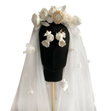 自助婚禮復古玫瑰花棉紗布, 白色的, 1個