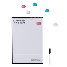 冰箱貼便條紙 + 白板筆 + 雲朵磁鐵 6件組, 薄膜