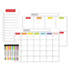 冰箱磁鐵每月每周備忘錄板白板套組彩色套組, 膠捲