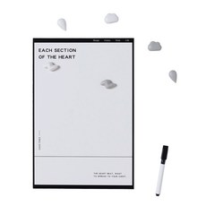 冰箱貼便條紙 + 白板筆 + 雨滴磁鐵 6件組, 薄膜