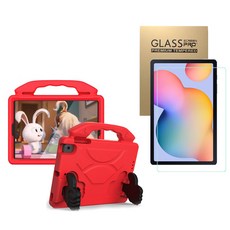 ARANG 平板電腦螢幕強化玻璃保護膜+EVA保護殼組, 紅色（案例）, 1組