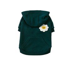 AMYLOVESPET 微笑花朵圖案寵物連帽T恤, 綠色