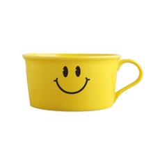 Eplestory 微笑手把陶瓷角色麥片碗, 1個, 黃色