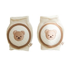 ChezBebe 兒童動物刺繡護膝組, 1組, 白色小熊款