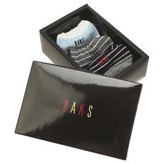 DAKS 男款條紋短襪組合 3入, 混合顏色