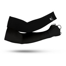 SKECHERS 男士涼感右手勾指袖套 + 左手縫製袖套組, 黑色