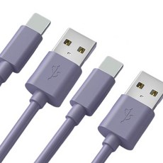 위드웍스 USB 3A 라이트닝 고속 충전 컬러케이블 2P, 2m, 퍼플, 2개