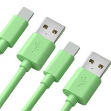 위드웍스 USB 3A 라이트닝 고속 충전 컬러케이블 2P, 2m, 그린, 2개