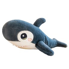 해솔 상어 큰 대형 수면 모찌 성인 애착인형, 블루, 1개
