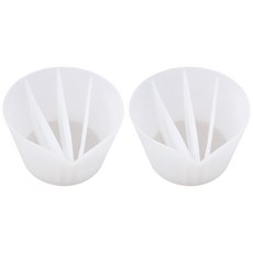 Bellyan水彩畫顏色分類刷具清潔水桶 4格 2入, 白色的