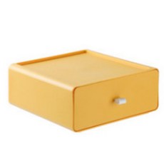 오래 계단식 다용도 슬라이딩 문구 보관 수납함, 옐로, 1단