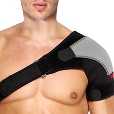 리치덕 숄더 어깨보호대 이중패드 왼쪽 블랙그레이, 1개