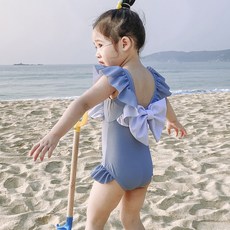 Petit Enfant 女童款CC露背荷葉邊連身泳衣 CCV34GSW228