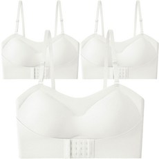 메이크포 편안한 노와이어 끈 탈부착 브라 3p