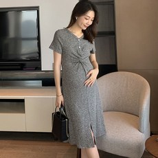 下擺開衩孕婦裝