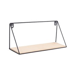 Alable 北歐風臥室客廳簡約打孔壁掛置物架 B0205, 黑色