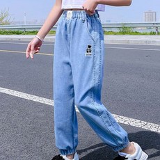 오렌지다몸 아동용 화이트 패치 블랙 곰돌 팬츠