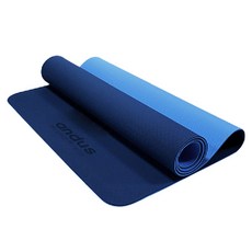 andus TPE 寬版瑜珈墊 6mm + 收納帶組合, 藍色 + 天空藍, 1個