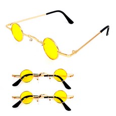PARTYSHOW 金框復古迷你眼鏡, 黃色, 3入