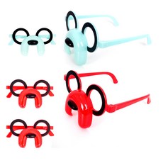 PARTYSHOW 小狗派對眼鏡藍色2P +紅色3P套組, 1套, 混合顏色