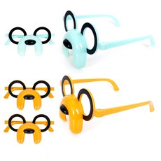 PARTYSHOW 狗狗派對眼鏡 藍色2入 + 黃色3入組, 1套, 混合顏色