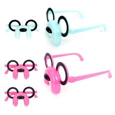 PARTYSHOW 狗狗派對眼鏡 藍色2入 + 粉紅色3入 套組, 1套, 混合顏色