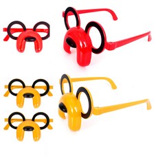 PARTYSHOW 小狗派對眼鏡紅色2P +黃色3P套組, 1套, 混合顏色