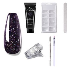 Swiss Knox 人工延展材料 閃光聚凝膠指甲 4 款 + 組件隨機發貨套組 GL01, GL07, 1組