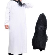 PARTYSHOW 角色扮演連身衣+假髮 S號, 1組, 連身衣(白色)