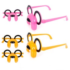 PARTYSHOW 小狗派對眼鏡粉紅色2P +黃色3P套組, 1套, 混合顏色