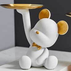 Daof Bear Object Emotional 內飾配件托盤, 白色的