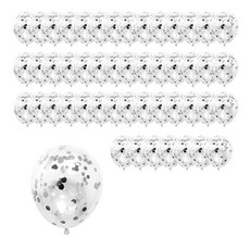 PARTYSHOW 圓形亮片派對氣球, 銀色, 50個