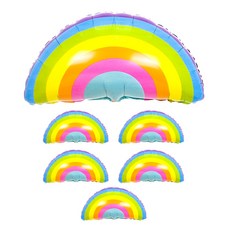 PARTYSHOW 超級造型鋁箔氣球 中型, 6個, 馬卡龍彩虹