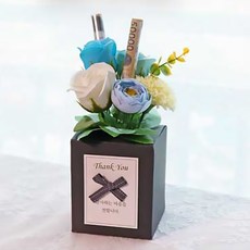 NOBLY 黑色方形金錢插牌中心擺飾, 1個, 藍色