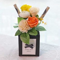 NOBLY 黑色方形金錢插牌中心擺飾, 1個, 橘色