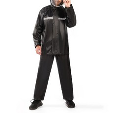 남성 골프 강력방수 등산용 라이더 아웃도어 경량 EVA 우비 세트, 블랙