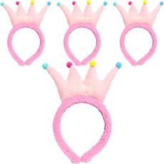 PARTYSHOW 皇冠髮箍, 4入, 玫瑰粉